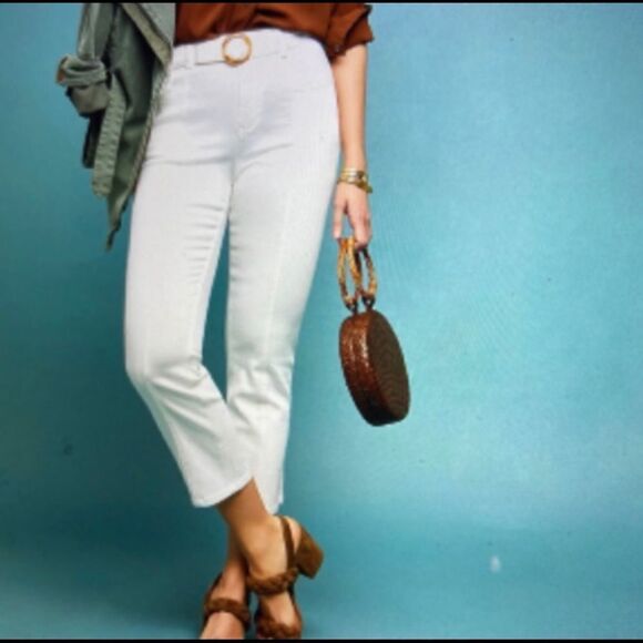 NWOT Anthropologie belted white jeans size 27 - Picture 1 of 8